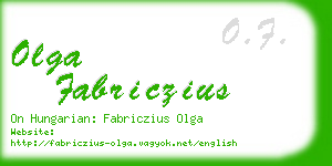 olga fabriczius business card